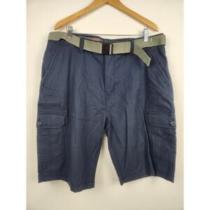 Wearfirst Men's Free Band Cargo Shorts in Blue Size 40 With Belt 11" Inseam NWT